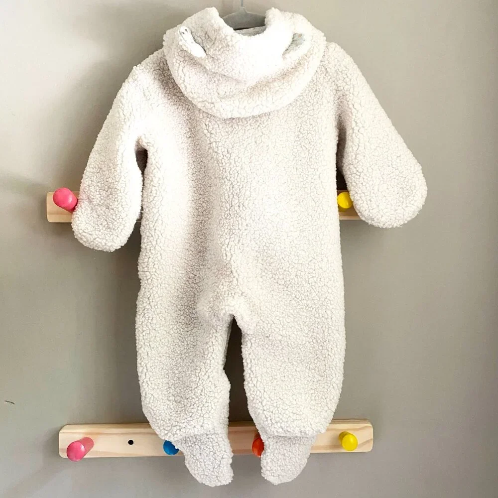Egg New York Ivory Sherpa Fleece Baby Bunting /  Snow Suit